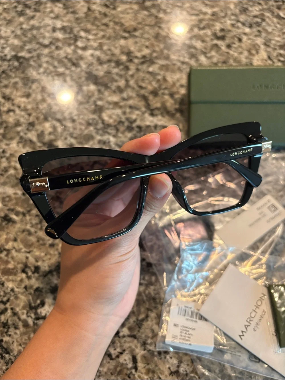NWT Longchamp Cat Eye Women’s Black Sunglasses with Case